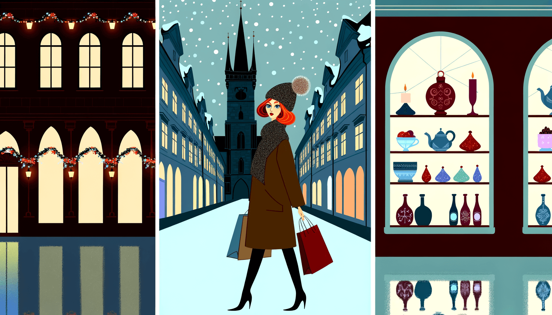 Julia Roberts v Praze: krátká procházka před Vánoci a nákupy ve městě