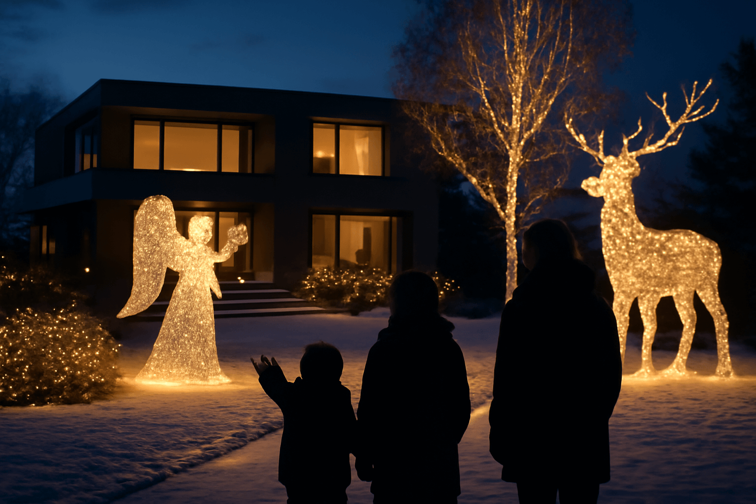 Helena Vondráčková rozsvítila vilu v Řitce: anděl, sob a bříza obtočená světly