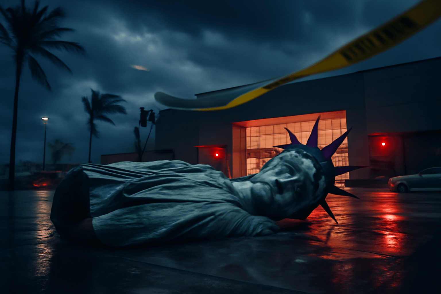 Silný vítr srazil v Guaíba repliku Sochy svobody, nikdo se nezranil