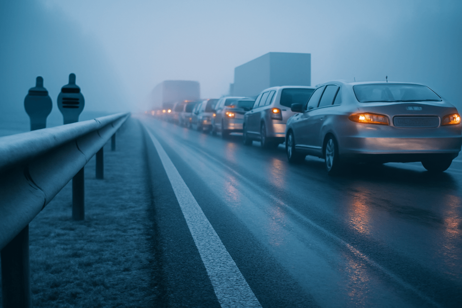 Srážka 11 vozidel zablokovala D1 u Humpolce
