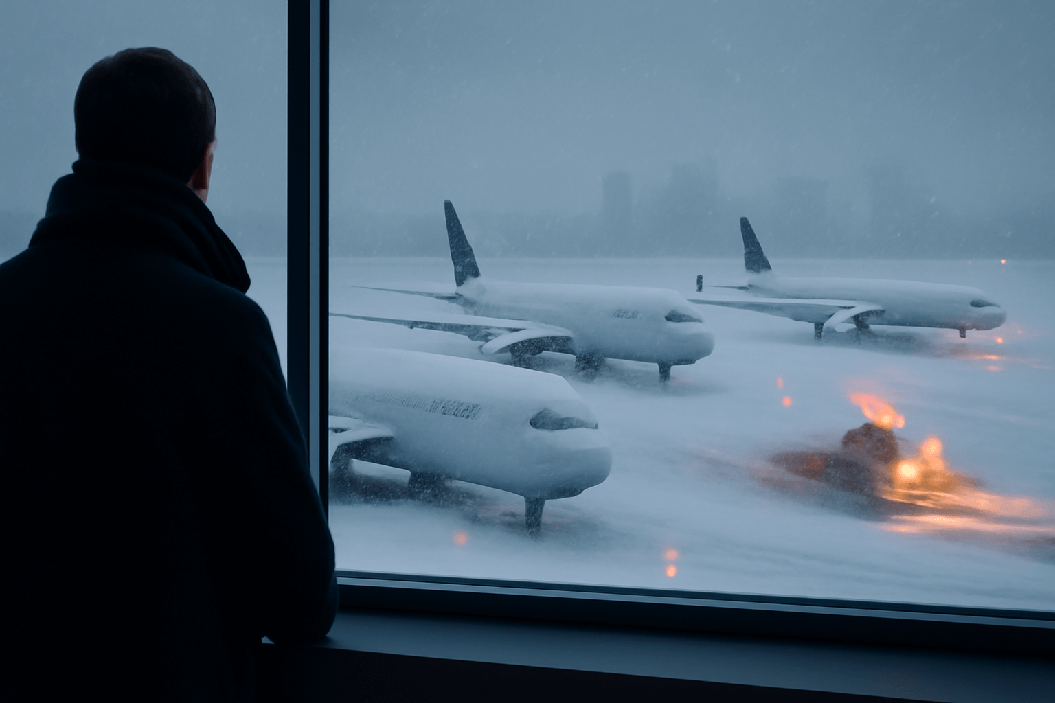 New York zasypal nejsilnější sníh za téměř čtyři roky, narušena letecká doprava