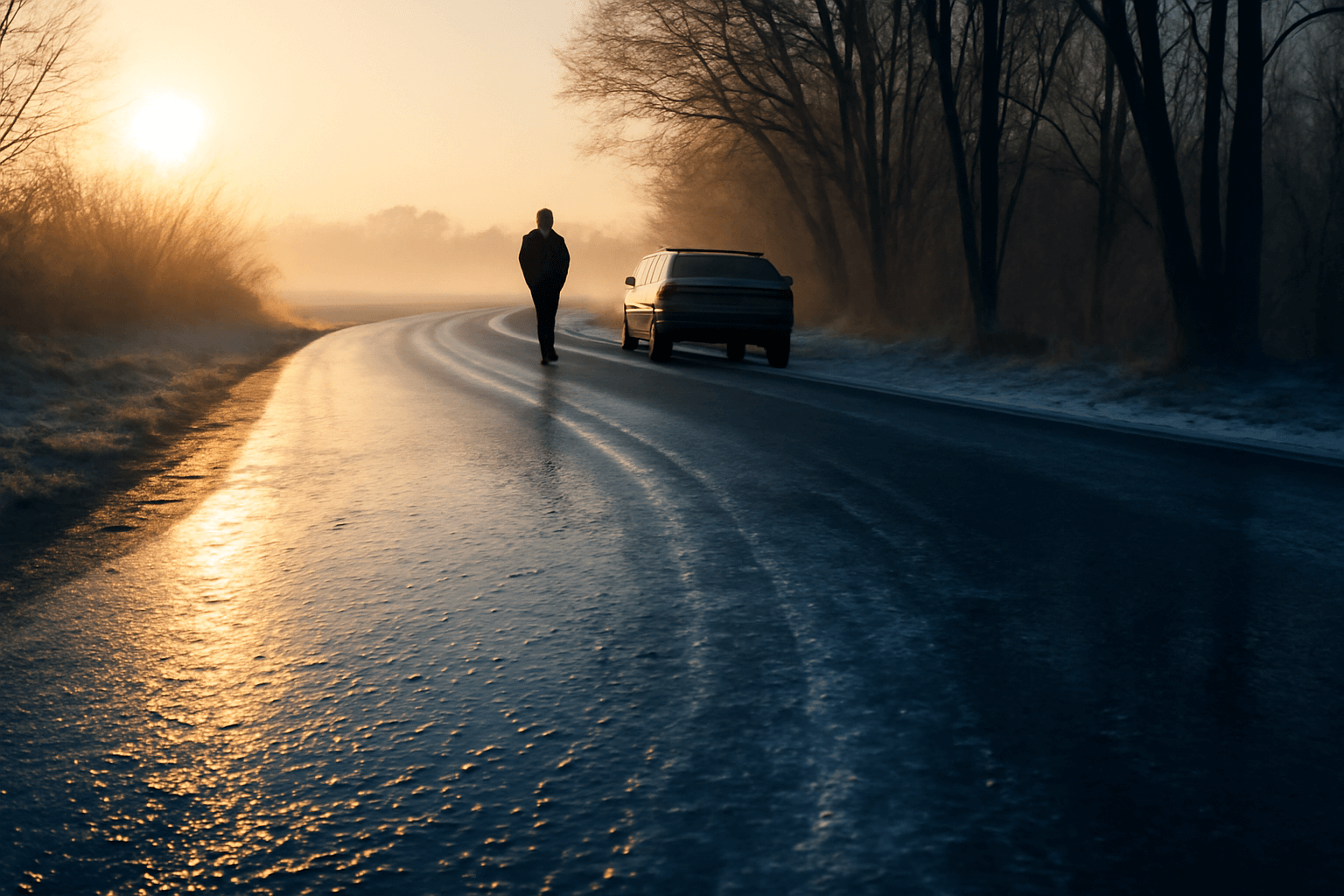 Po celé zemi hrozí tvorba ledovky, silnice mohou zůstat kluzké i přes den