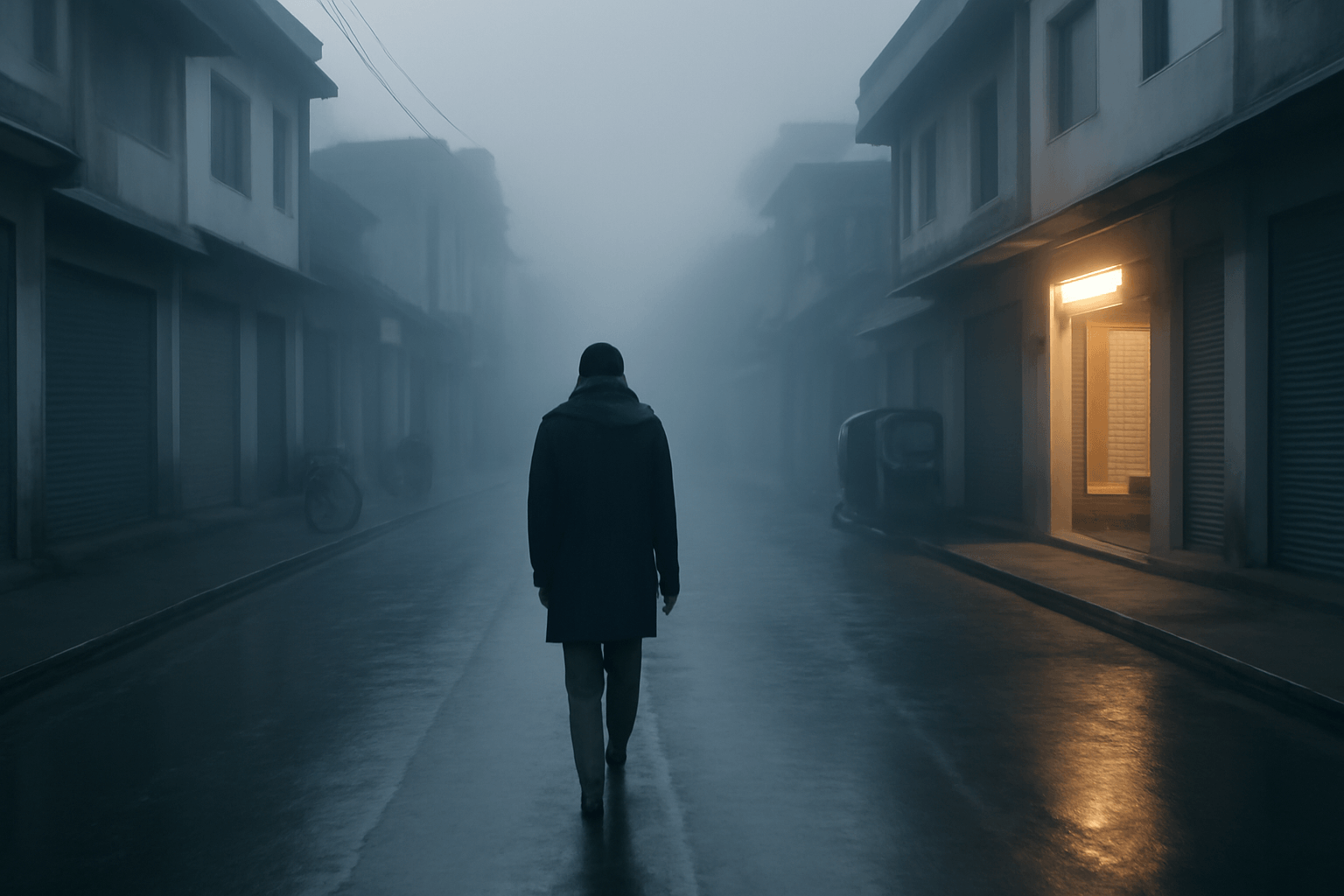 Šedivá rána a chlad: mlha mění atmosféru nákupních ulic v Ludhianě