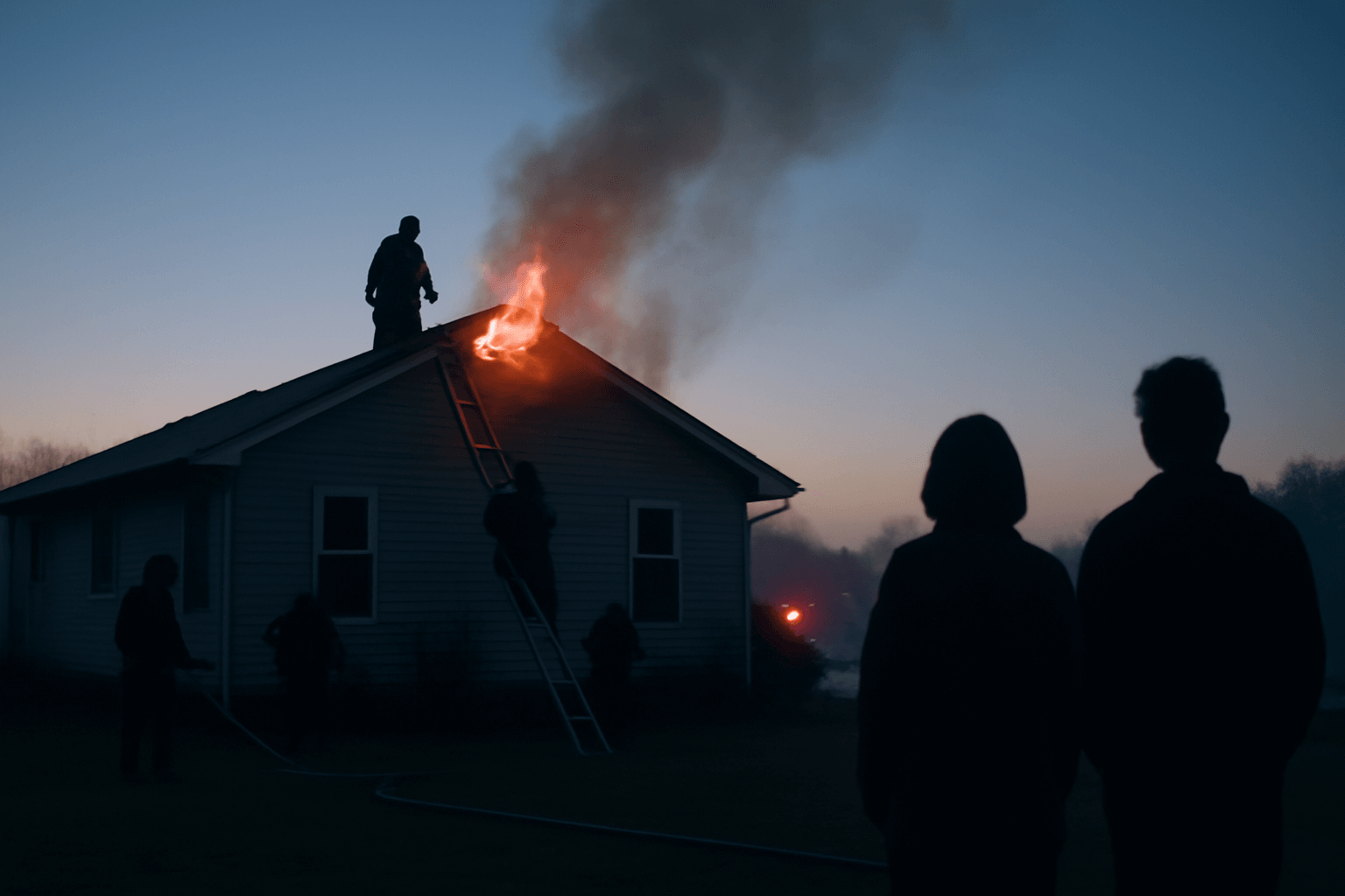 Ranní požár střechy v Horním Slavkově: obyvatelé vyvázli bez zranění