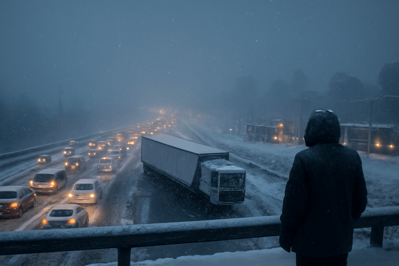 Silné sněžení paralyzovalo silnice i MHD v Česku