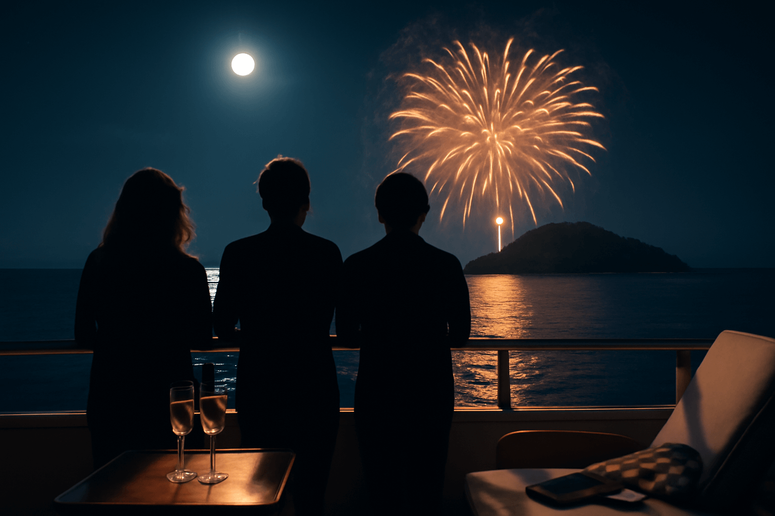 Glen Powell oslavil přelom roku na St. Barts s Ninou Dobrev a Michelle Randolph