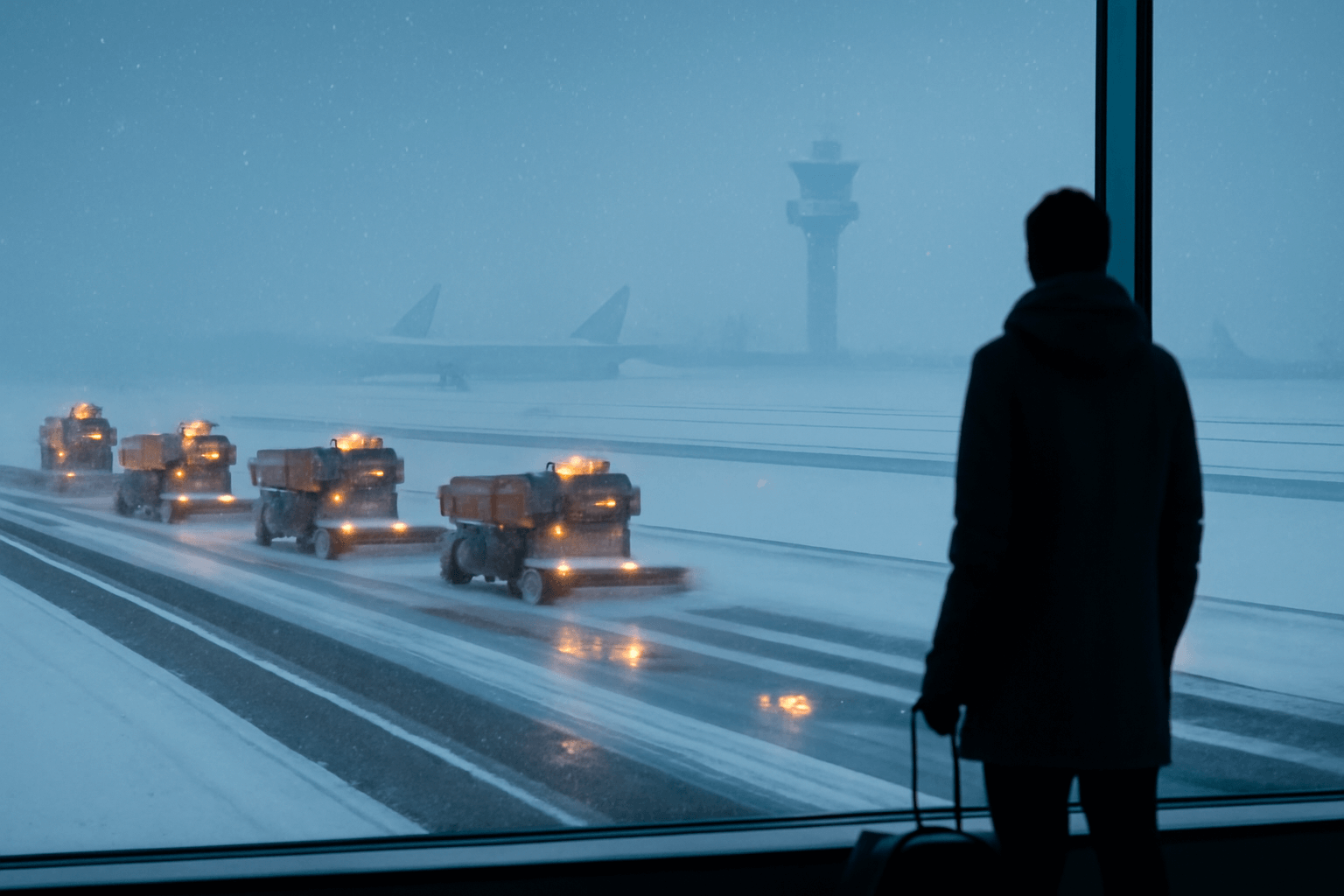 Letiště Praha omezilo přílety kvůli sněžení, dopoledne zrušeno přes 15 odletů