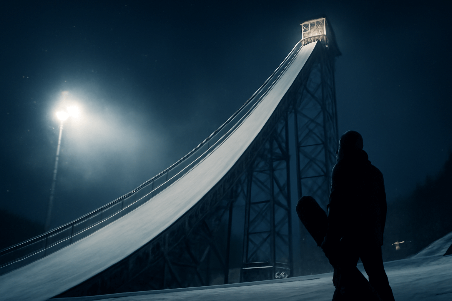 V Livignu trénují na obří můstek vysoký 55 metrů. Závodníky víc děsí cesta nahoru než samotný skok