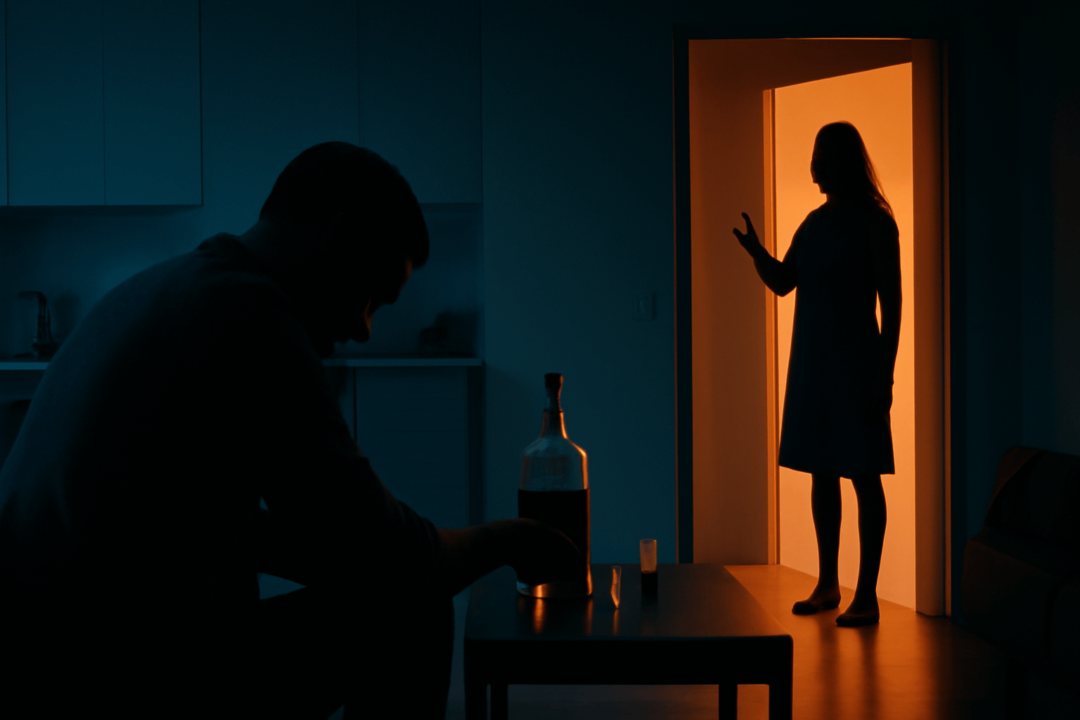 Rosťa po odchodu Vandy z Ulice na dně. Útěchu hledá v alkoholu