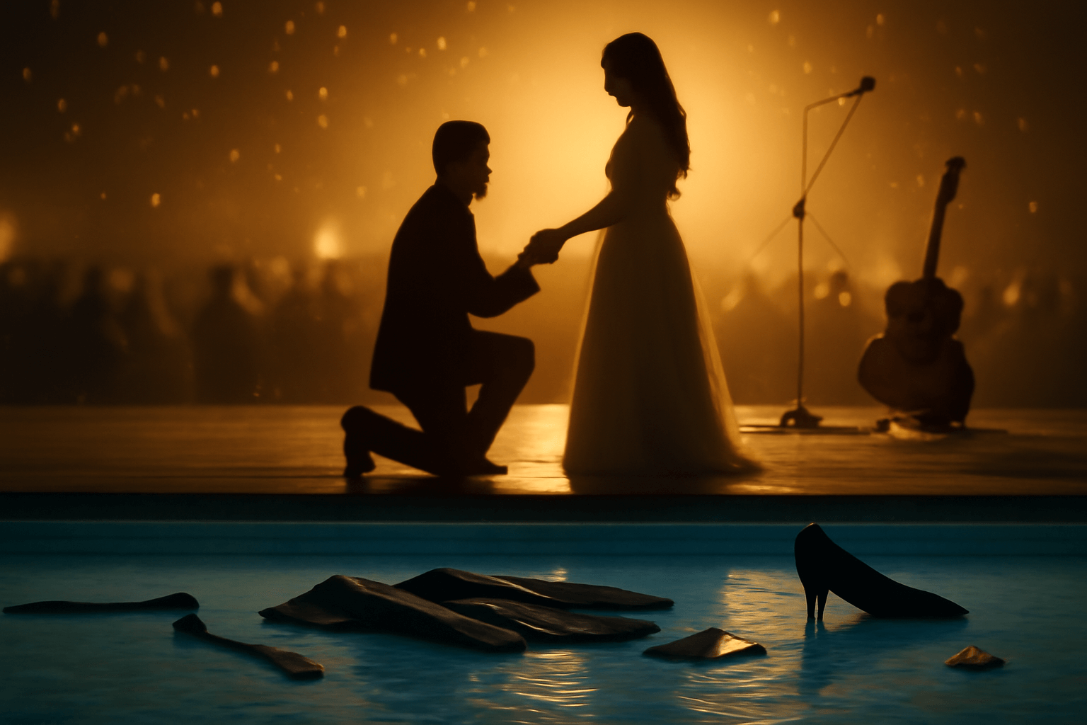 Žádost na pódiu, noční koupání a dary v háji — svatební příběh Petra Švancary