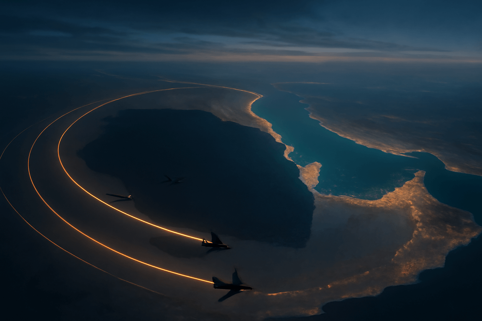 Data z Flightradar24 ukazují, jak se nad Íránem a Perským zálivem během dvou hodin vyprázdnilo nebe