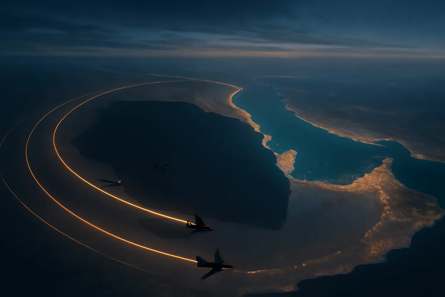 Data z Flightradar24 ukazují, jak se nad Íránem a Perským zálivem během dvou hodin vyprázdnilo nebe