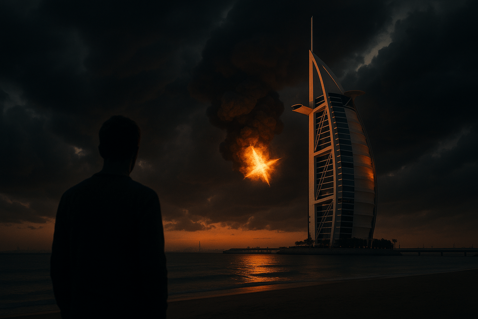 Iránský dron zasáhl hotel Burj Al Arab v Dubaji