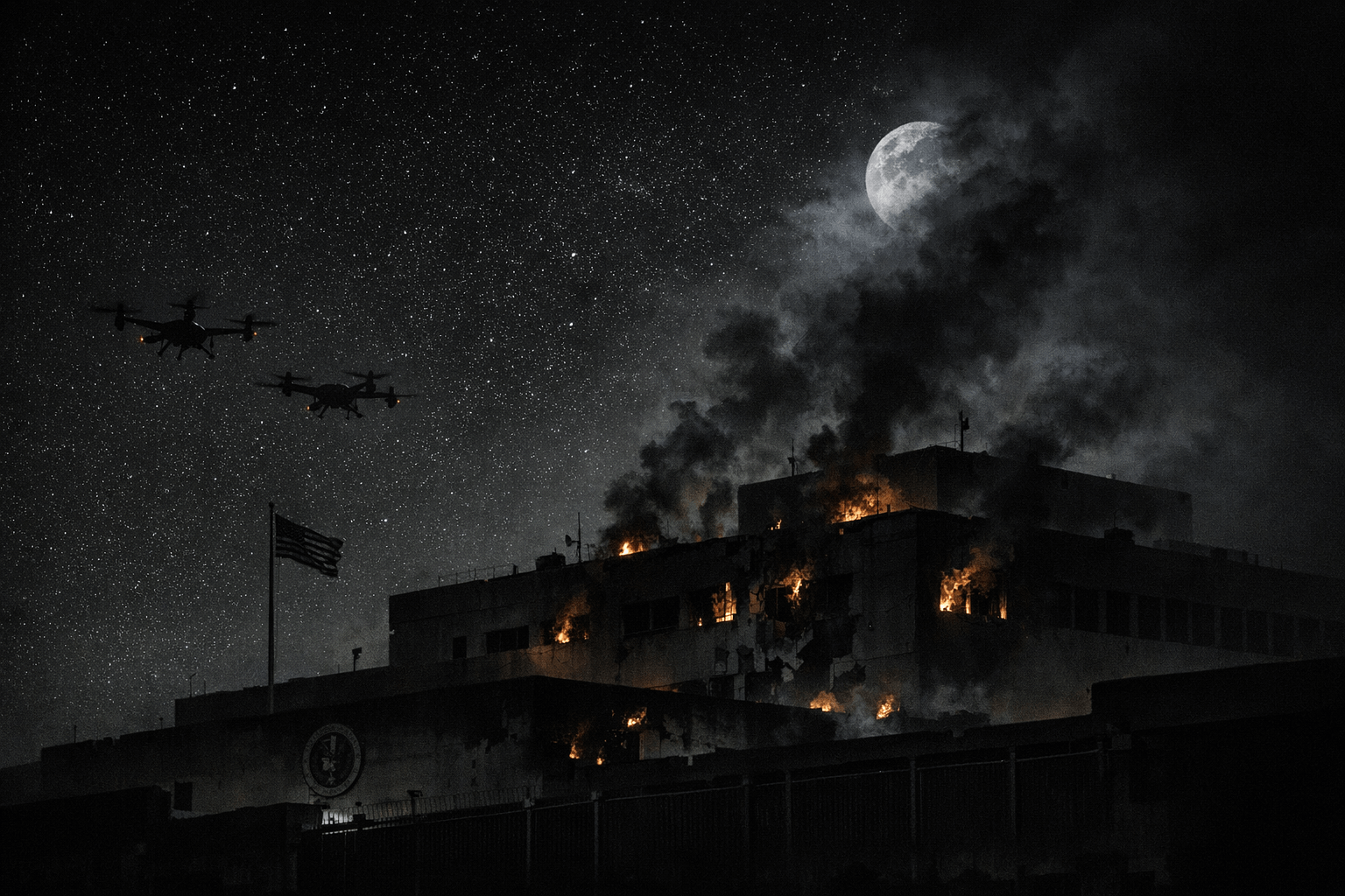 Útok na americkou ambasádu v Rijádu: Dva drony zasáhly budovu, Trump avizuje odplatu