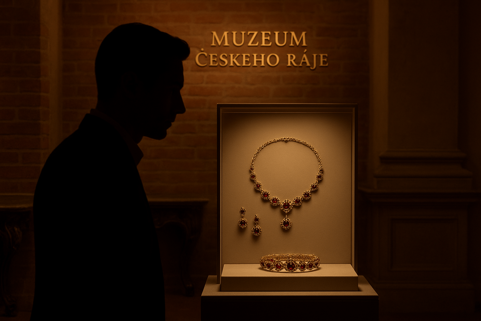 Unikátní zlatá souprava s českými granáty vystavena v Turnově