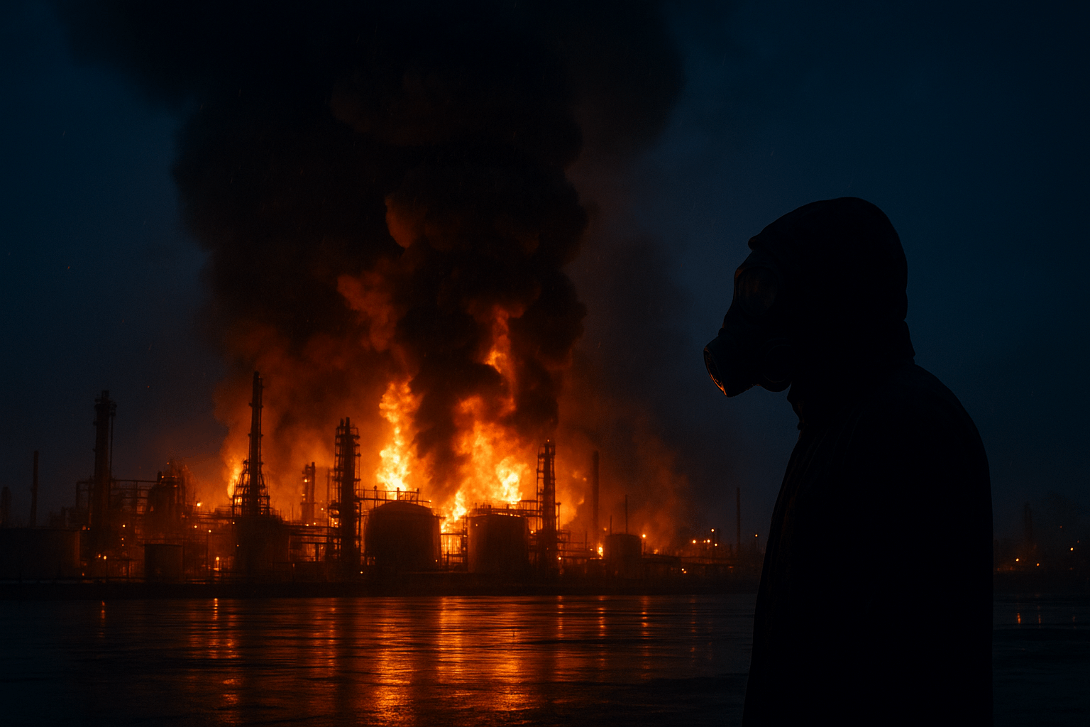 Požár v tuapské rafinerii po útoku ukrajinského dronu ovlivňuje kvalitu ovzduší