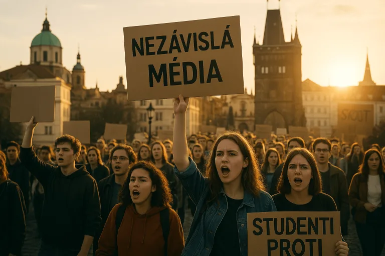 Studentská protestní vlna proti plánovaným změnám financování veřejnoprávních médií