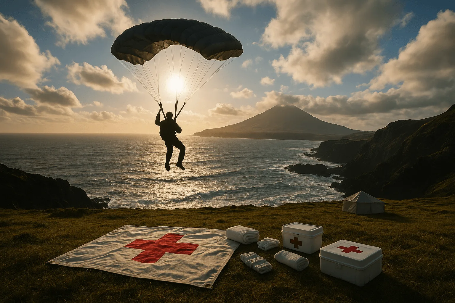 Britští parašutisté přistáli na Tristan da Cunha kvůli podezření na hantavirus