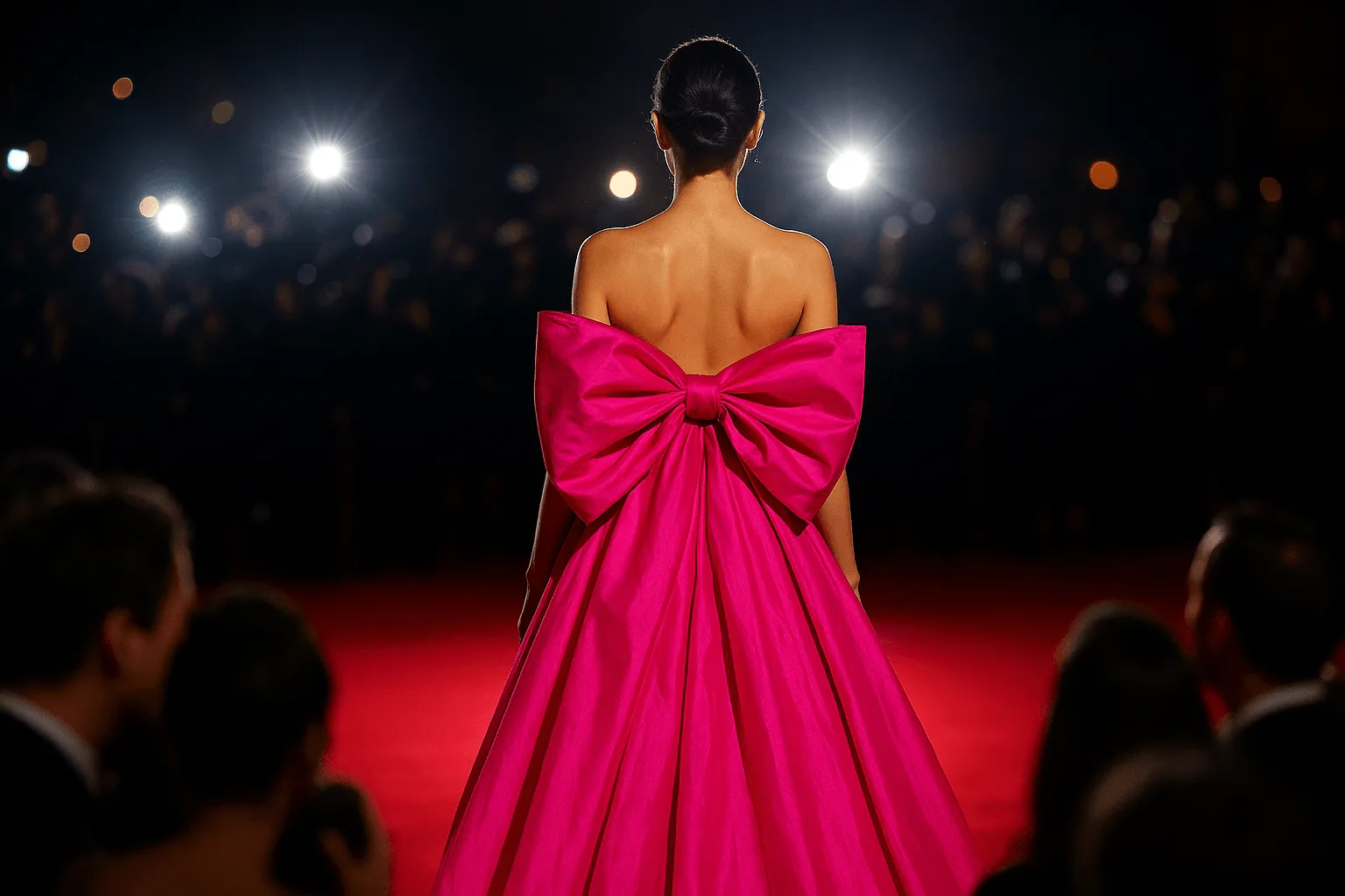 Demi Moore září na festivalu v Cannes v neobvyklé róbě s obřím růžovým mašlí