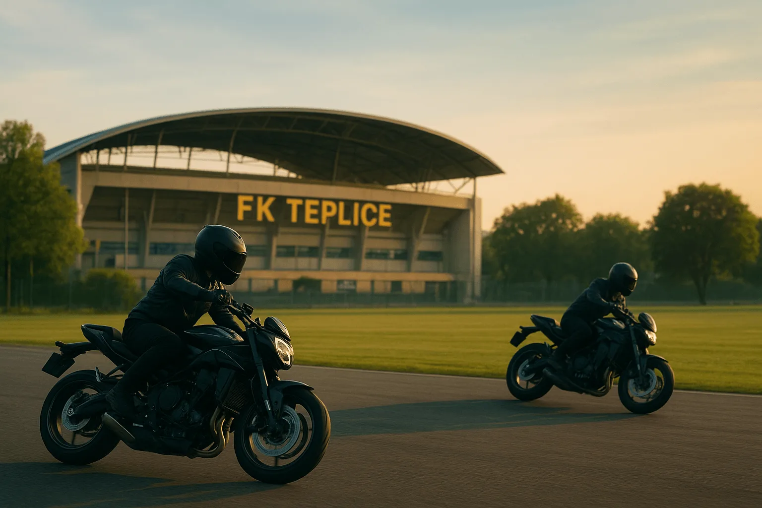Den s motorkáři u stadionu FK Teplice