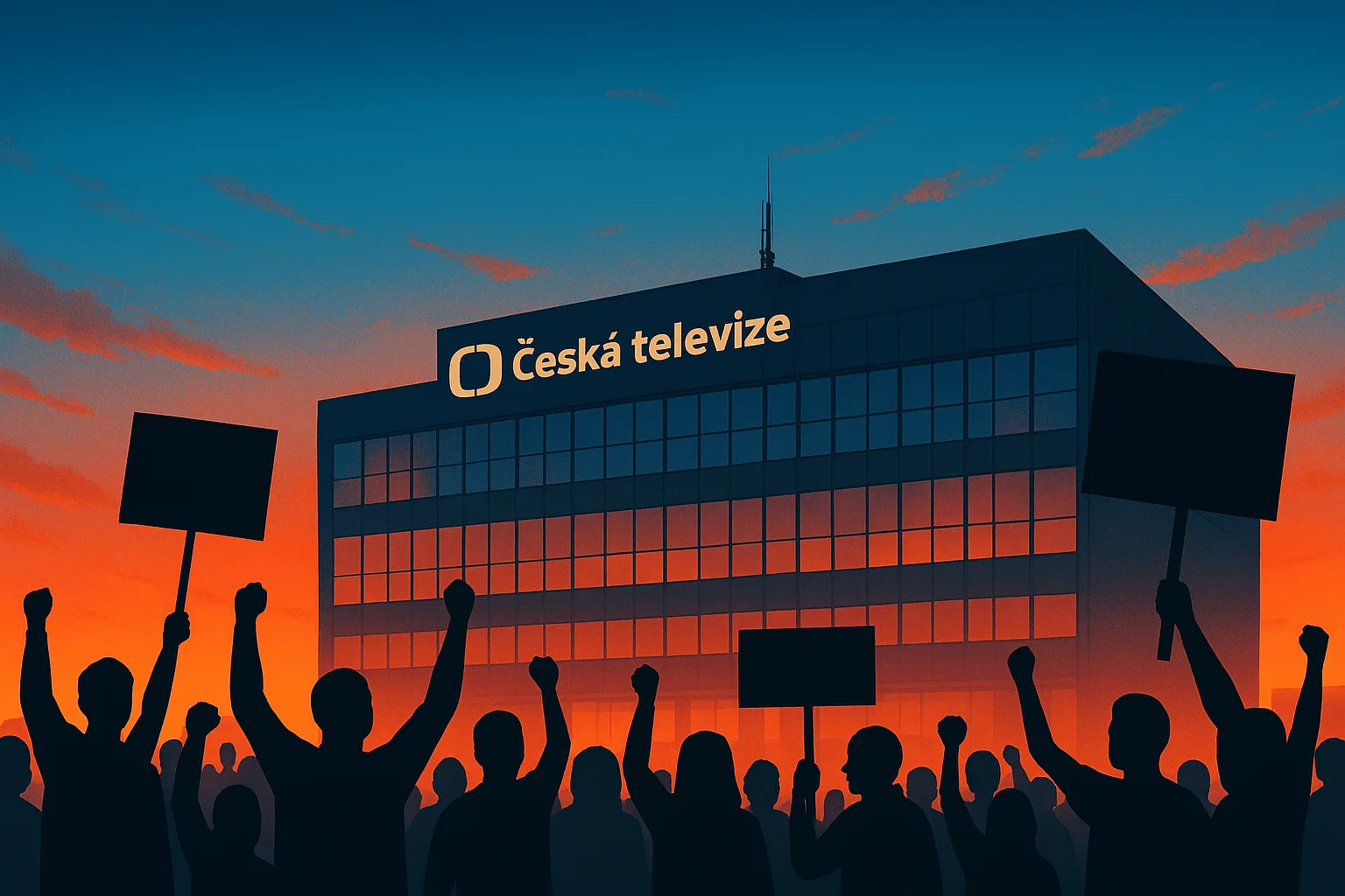 Protesty proti změnám financování veřejnoprávních médií v Česku