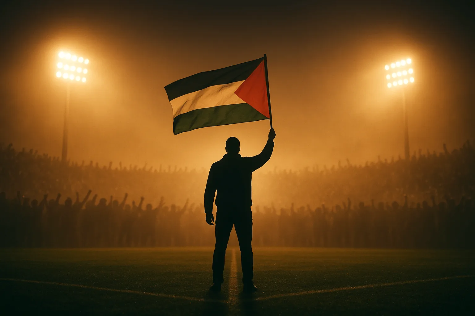 Egyptský trenér po vítězství nad Austrálií na MS ve fotbale zvedl palestinskou vlajku