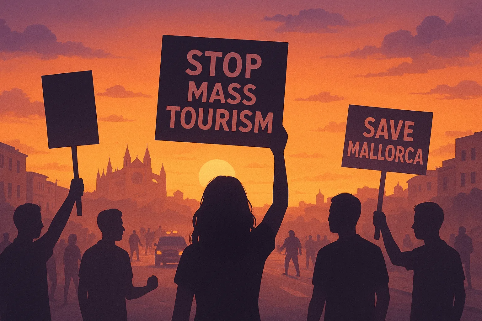 Na Mallorce probíhají protesty proti masovému turismu a jeho dopadům na místní obyvatele