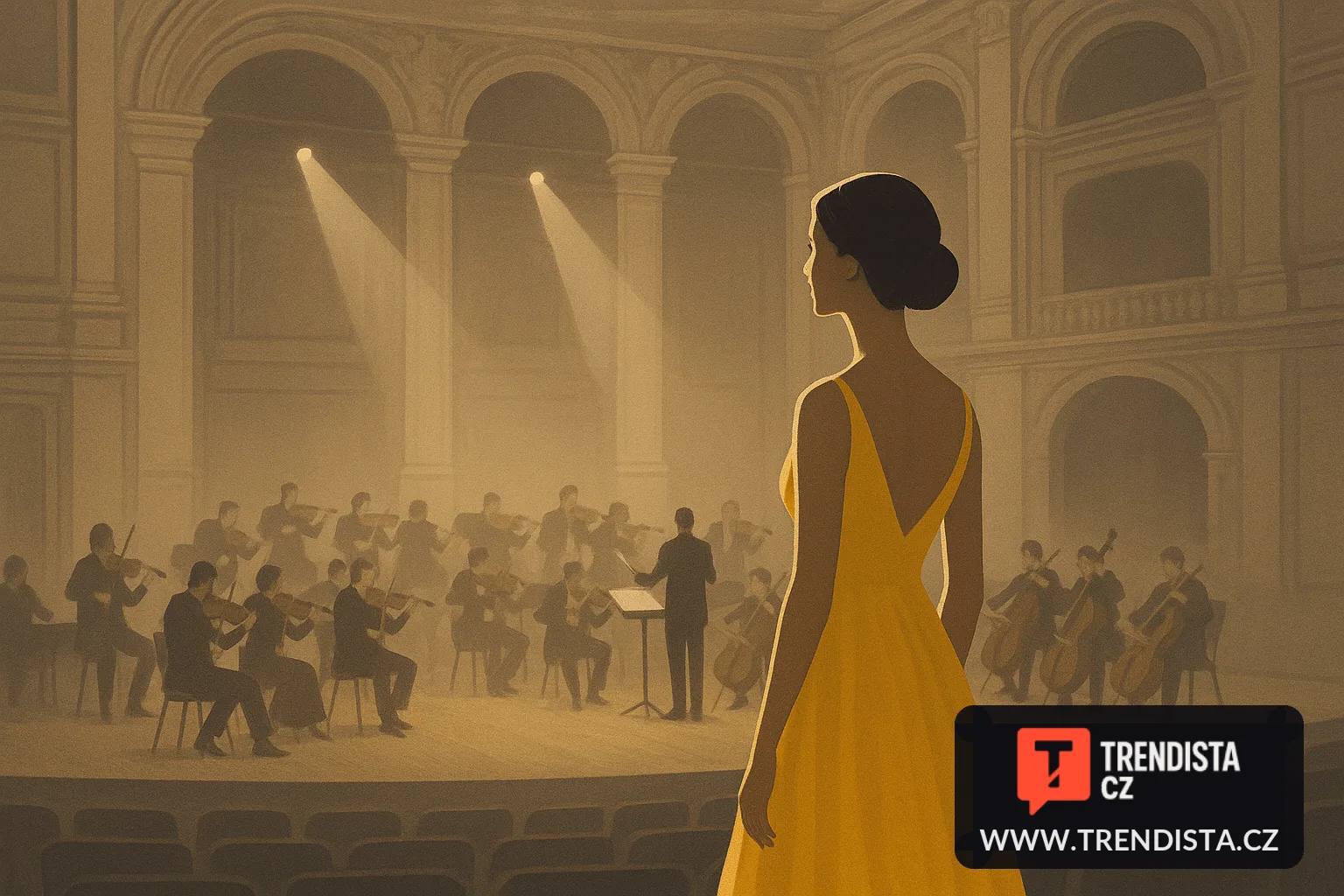 Monika Babišová zazářila v žlutých šatech na koncertě České filharmonie